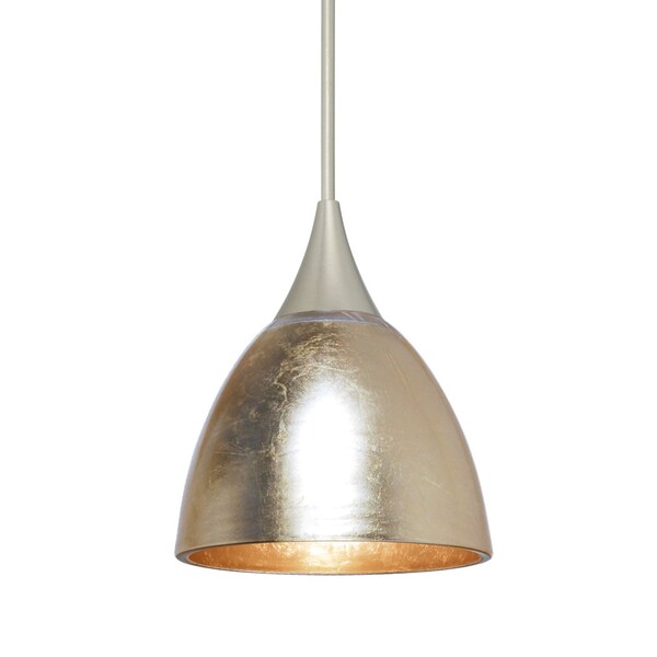 Besa Lighting Divi Cord Pendant, Gold Foil, Satin Nickel Finish, 1x50W Halogen 1XT-1758GF-SN - main